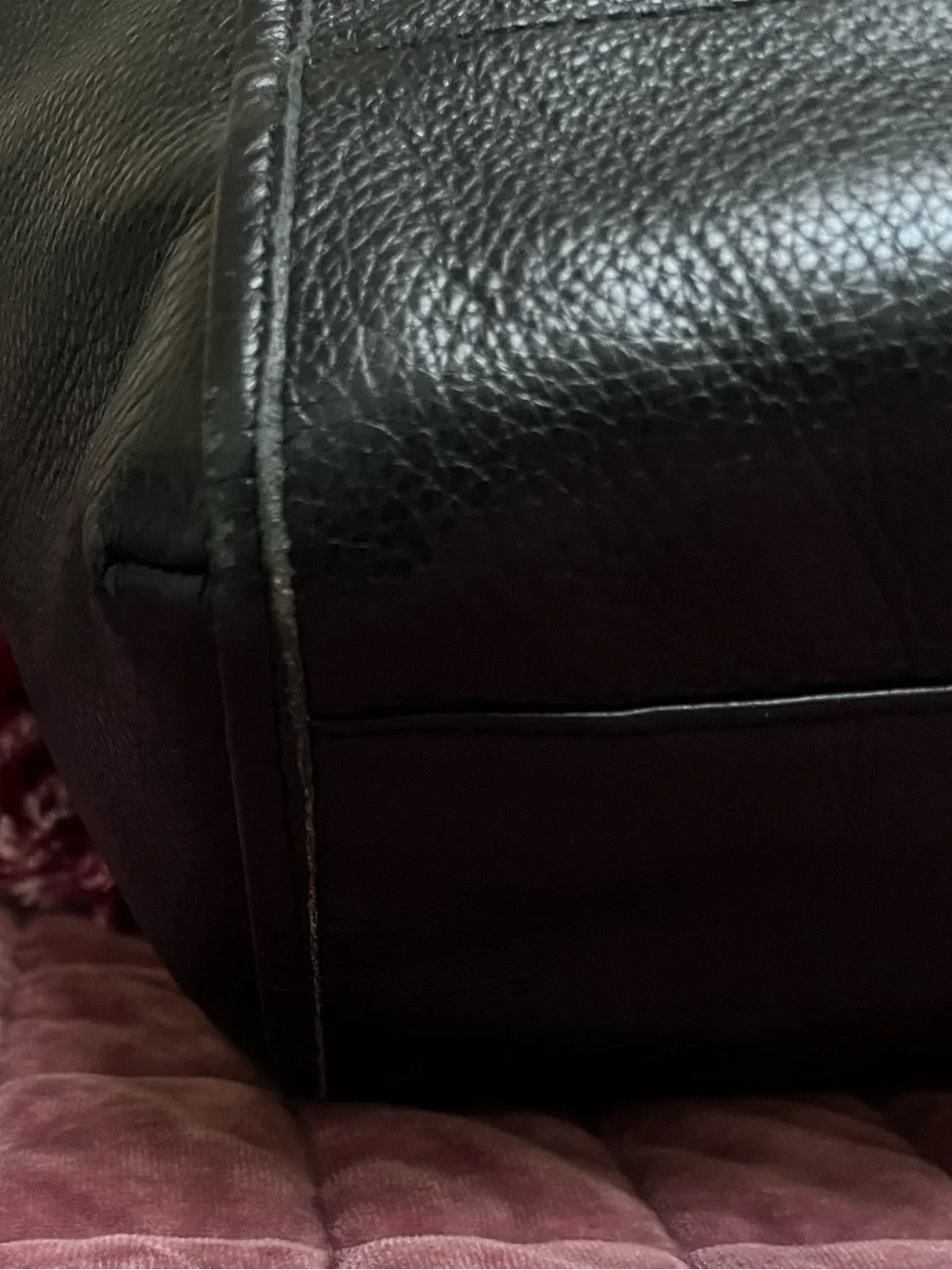Coach Black Pebbled Leather Tote with Logo Plaque